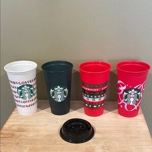 Starbucks Holiday Reusable Cups (4) Set